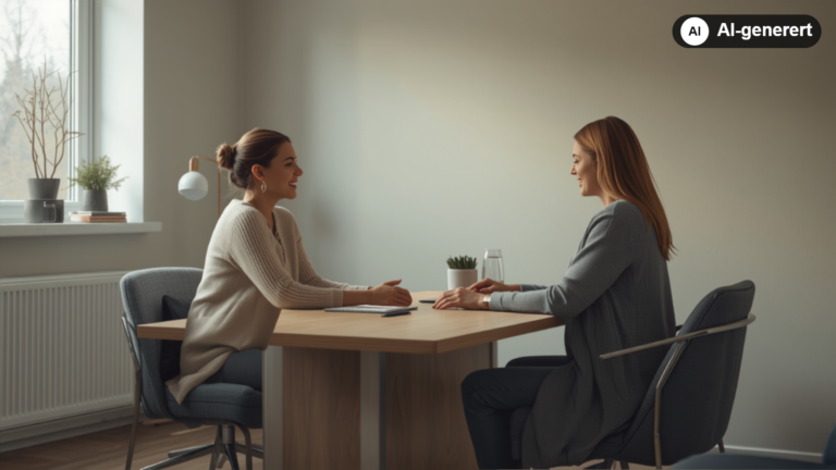 Gynekolog i samtale med pasient i konsultasjonsrom